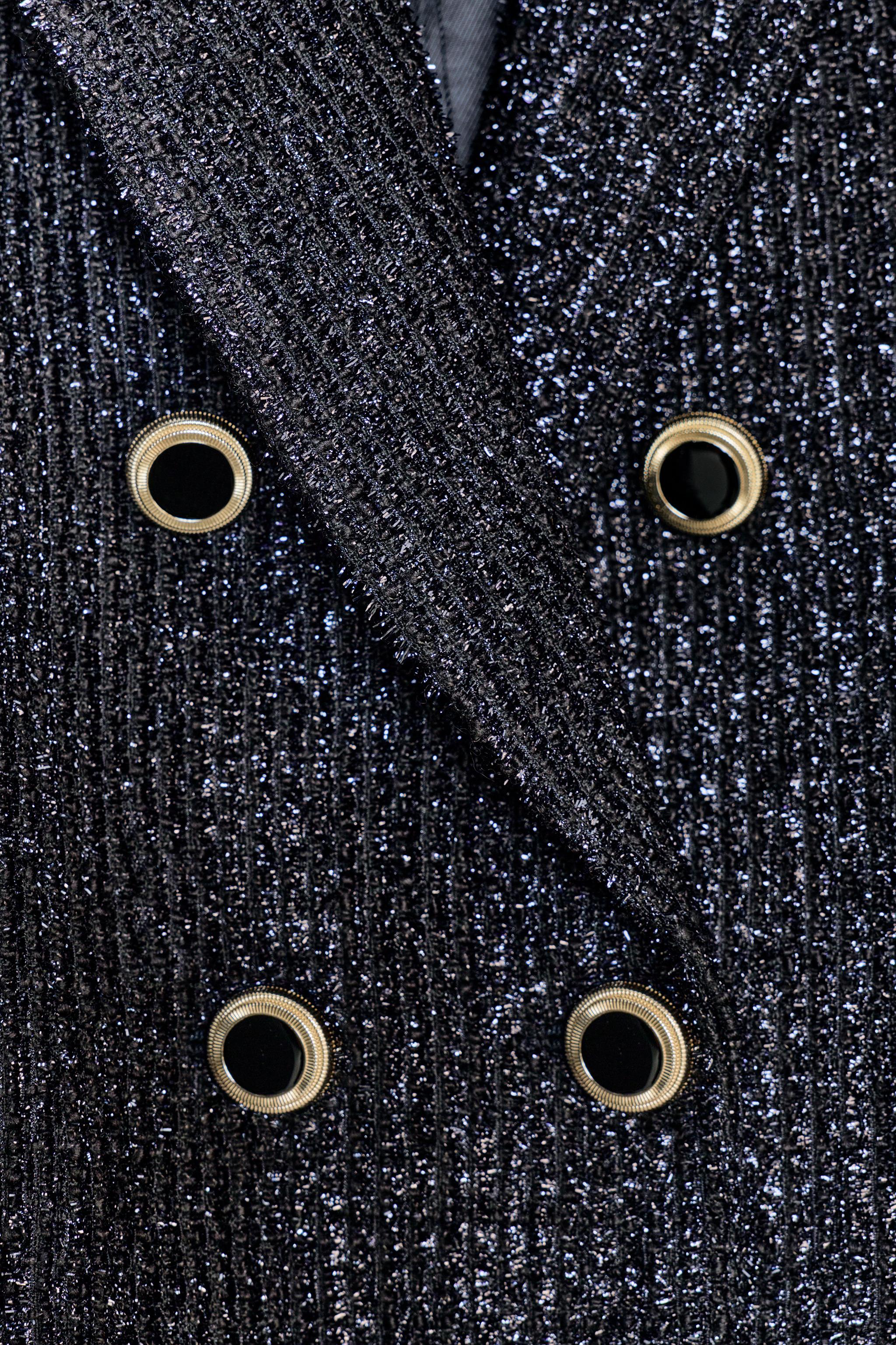 METALLIC THREAD DOUBLE BREASTED BLAZER